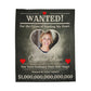 Personalized “WANTED” Love Soft Velveteen or Sherpa Blanket – Custom Photo, Name & Why Reward Poster