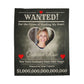 Personalized “WANTED” Love Soft Velveteen or Sherpa Blanket – Custom Photo, Name & Why Reward Poster